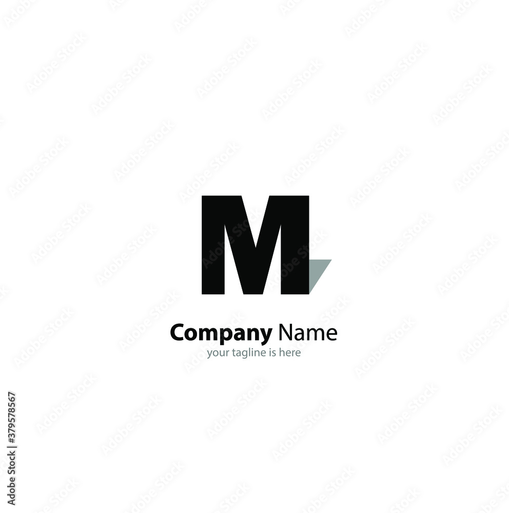 The simple modern logo of letter M with white background