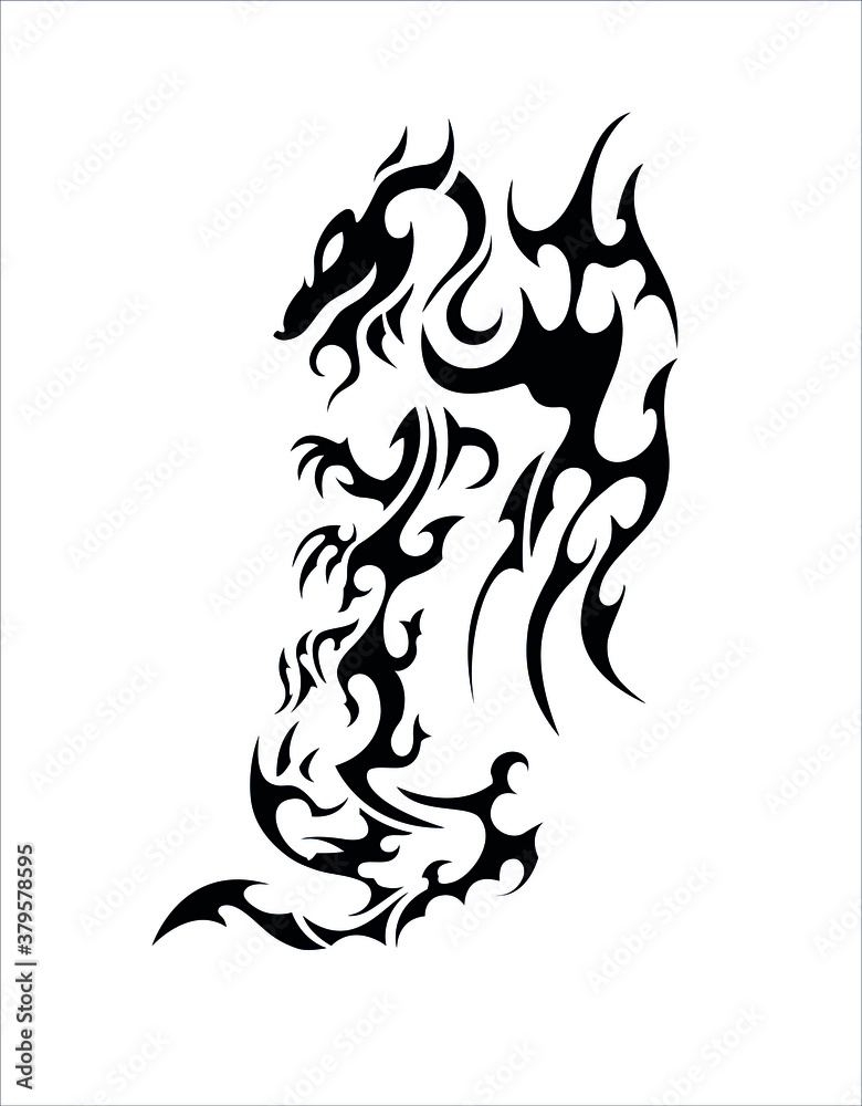 chinese dragon four of the big collection ethnic tattoo symbol sticker
