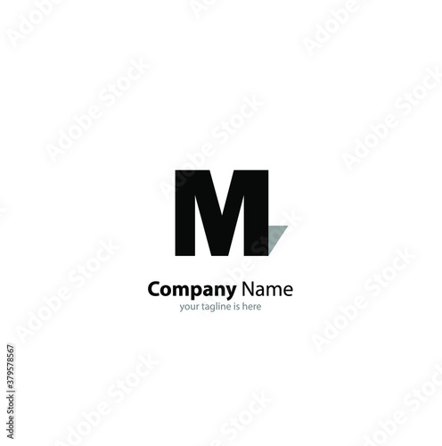 The simple modern logo of letter M with white background