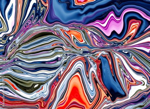 Multicolored flowing liquid abstract digital background 