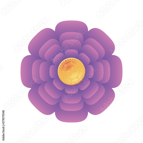 Photography chinese decorative flower on white background