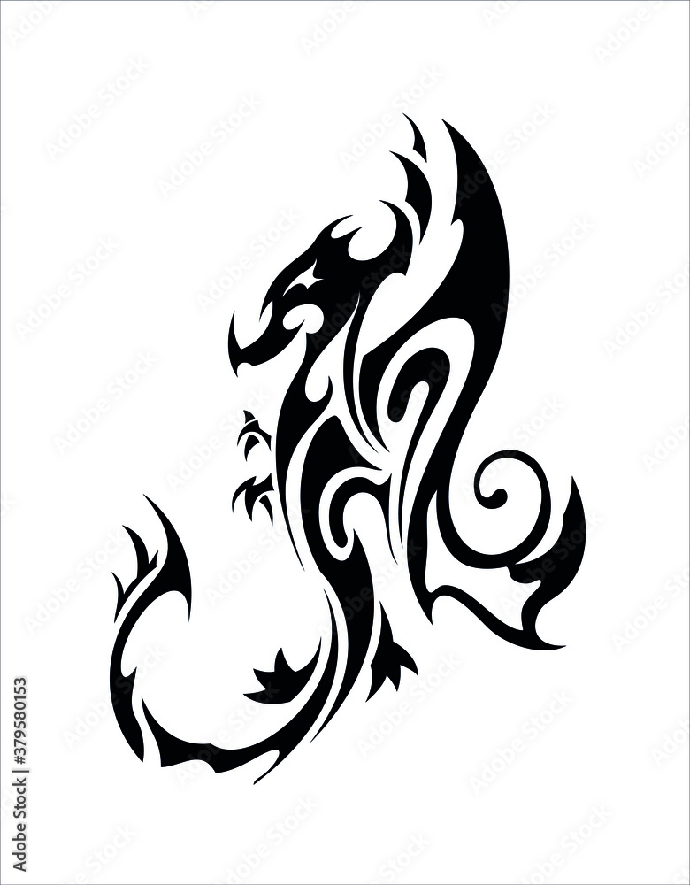 chinese dragon six of the big collection ethnic tattoo symbol sticker
