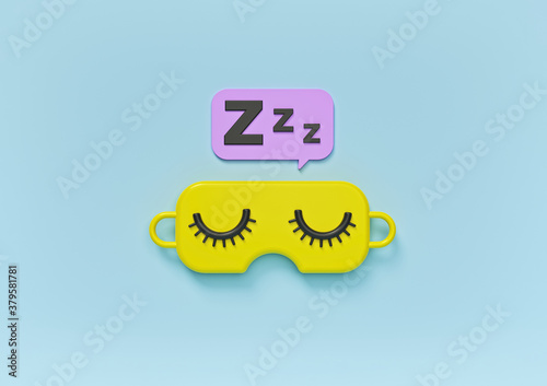 Quadro su tela cartoon style sleeping eye mask