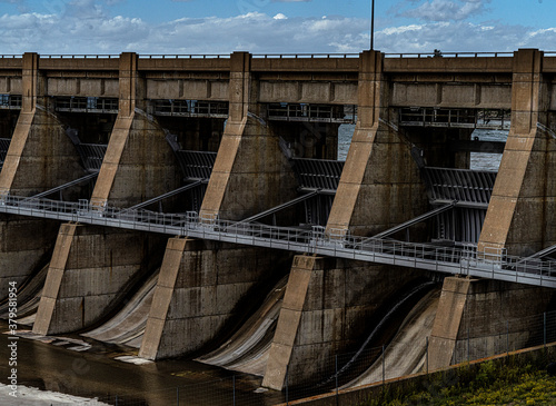 Garrison Dam near Bismarck North Dakota is a earth fill embankment dam built by US Army Corp of Engineers between 1947-1953. and is the 5th largest earth embankment dam ever built. photo