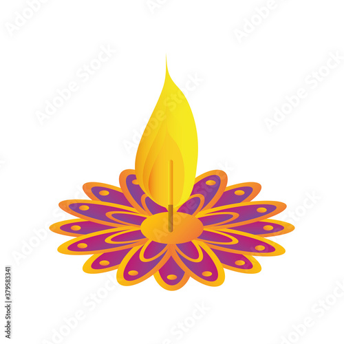 candle decorative element in white background