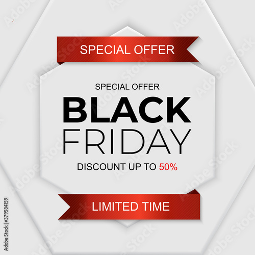 Black Friday Sale Inscription Banner Design Template. Vector illustration