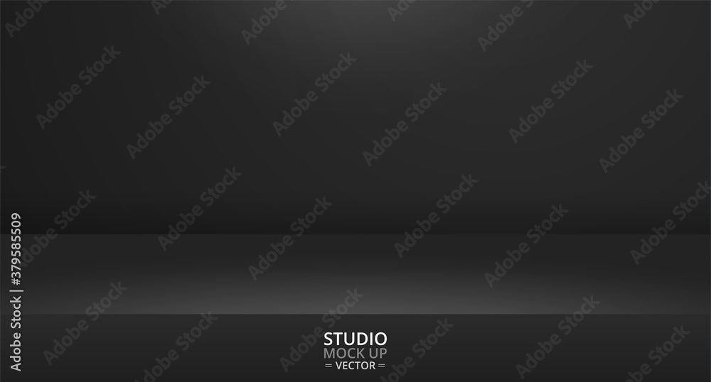 modern black color studio table room background