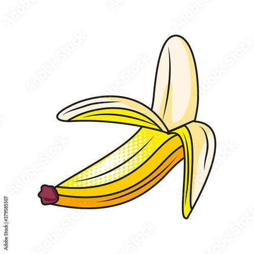 pop art banana detailed style icon vector design