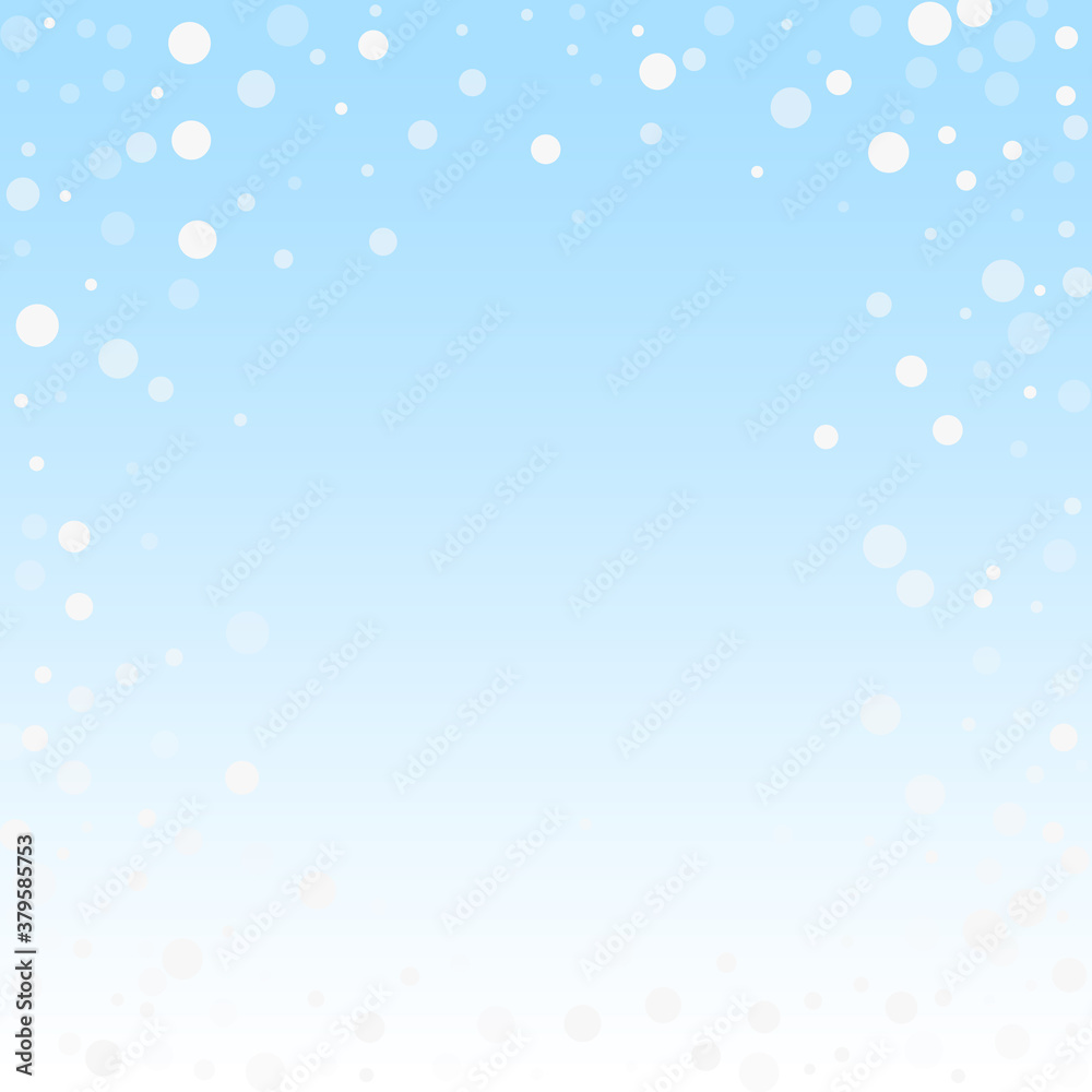 White dots Christmas background. Subtle flying sno White dots Christmas background. Subtle flying sno