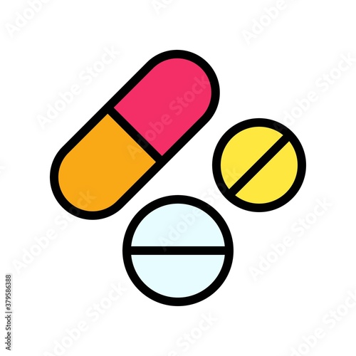 laboratory icon related laboratory pills or tablet and capsule vector with editable stroke