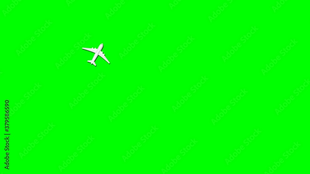 Airplane animation fly over - green background. Summer vacations and travel concept. Seamless looped motion graphic animation. Airplane animation fly over - green background. Summer vacations and travel concept. Seamless looped motion graphic animation.