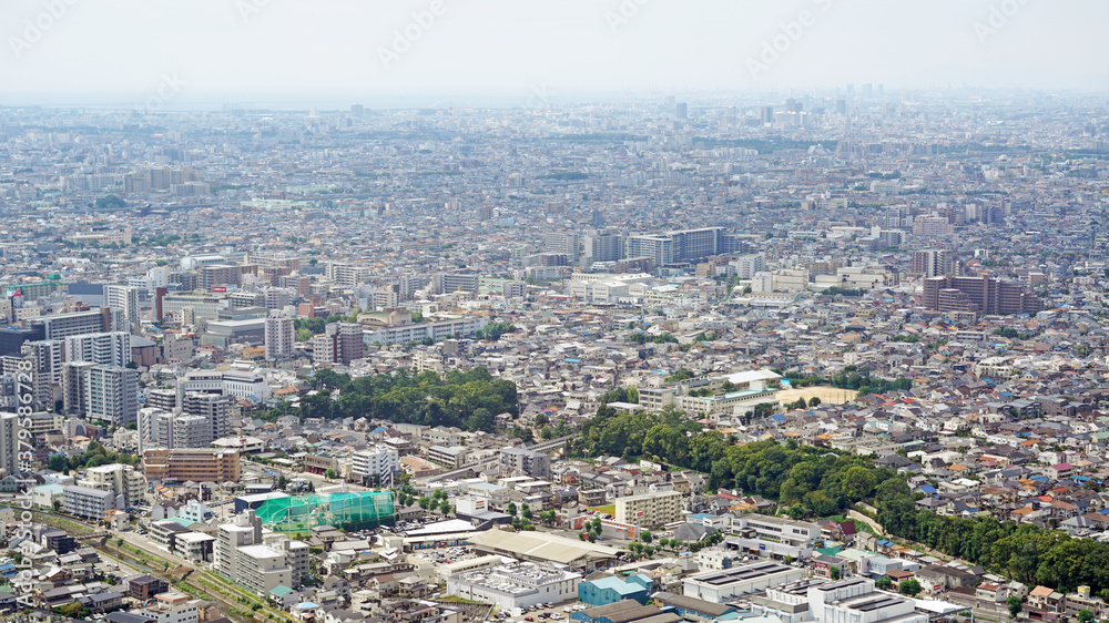 Aerial view of Osaka Japan