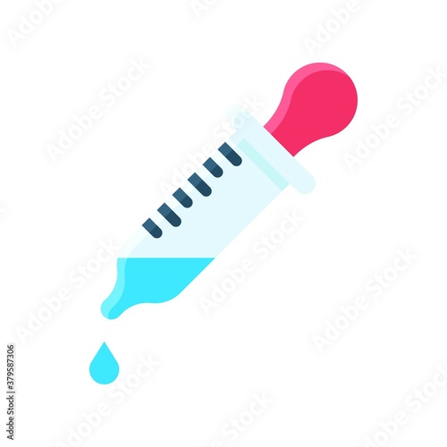 laboratory icon related laboratory vaccine with dropper and drope vector in flat style,