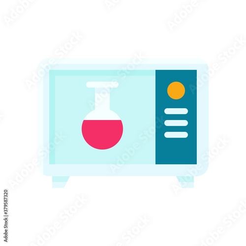 laboratory icon related laboratory flask or test tube with owan vector in flat style,