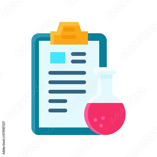 laboratory icon related laboratory note pad with flask vector in flat style,