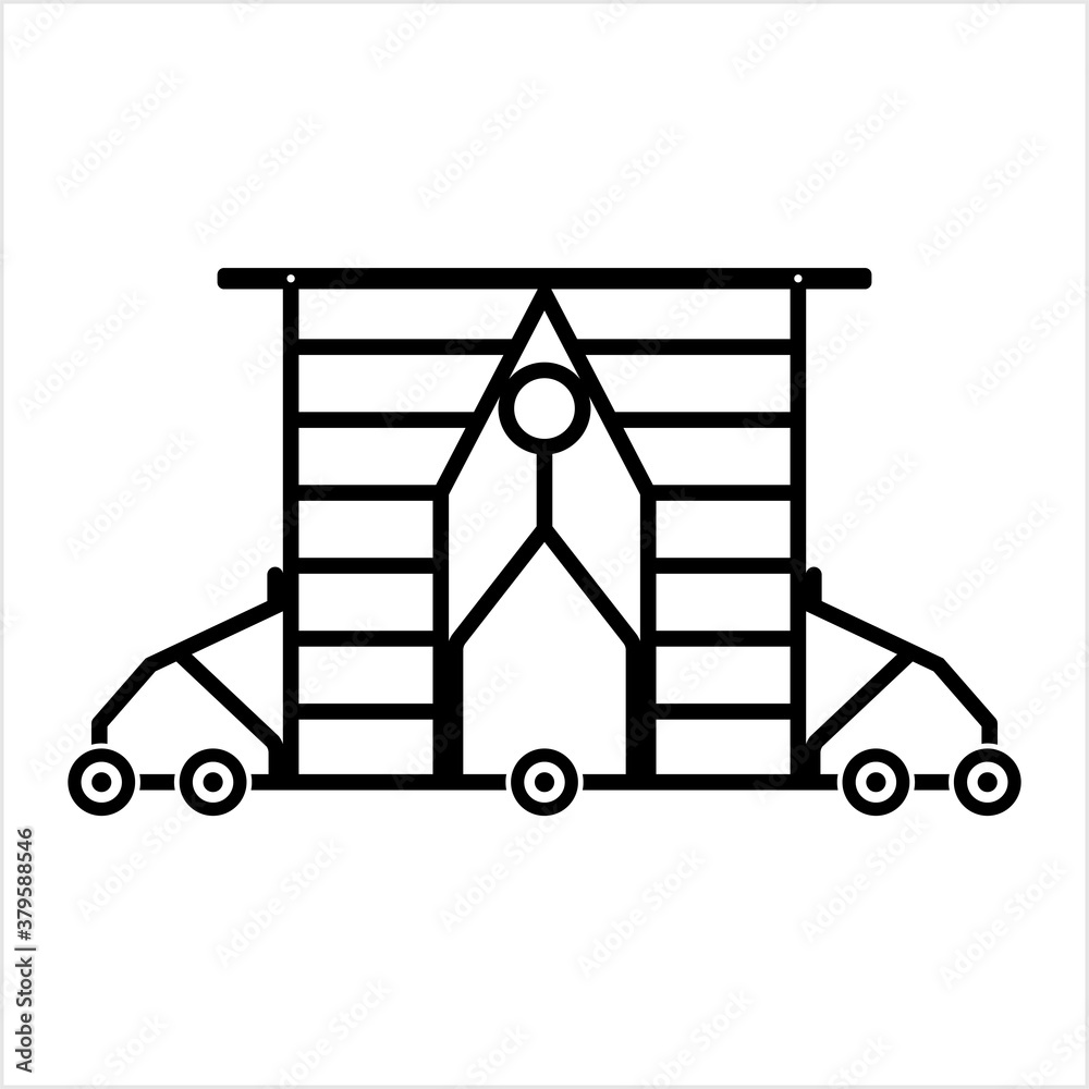 Movable Ladder Icon, Portable Ladder With Wheel And Locking System ...