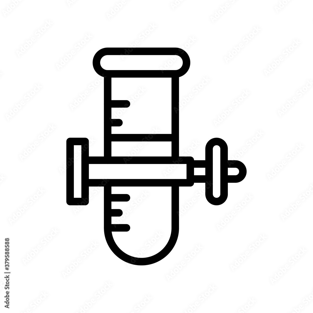 laboratory icon related laboratory test tubes with stand vector in lineal style,