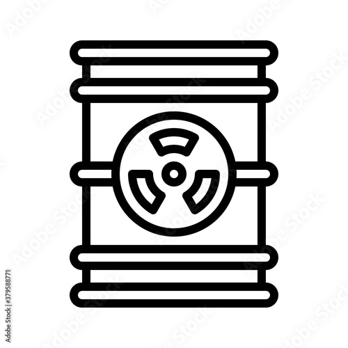 laboratory icon related medical barrel with radiation sign vector in lineal style,