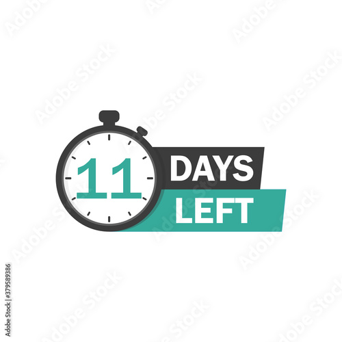11 Days Left sign - emblem, label, badge,sticker, logo. Designed for your web site design, logo, app, UI