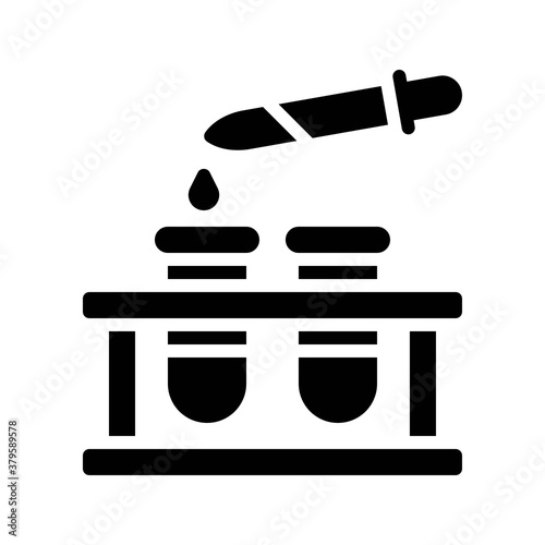 laboratory icon related laboratory test tubes with test dropper vector in solid design,
