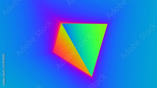 Spinning End Over End Tetrahedron 3d Triangle Glowing