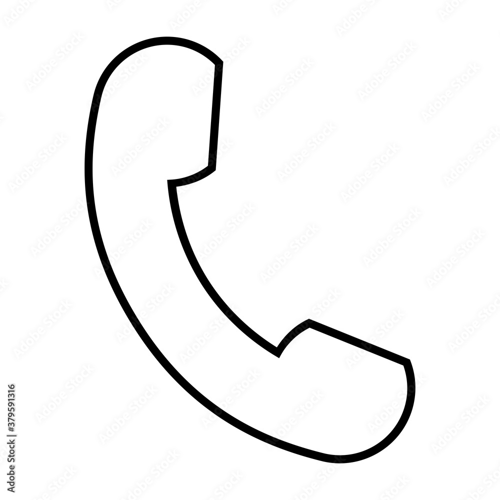 Handset line icon. Telephone outline vector illustration isolated on white background. Handset line icon. Telephone outline vector illustration isolated on white background.