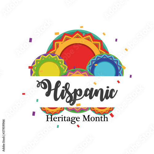national hispanic heritage month with circles vector design