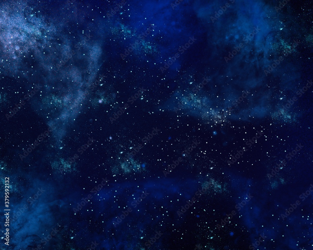 Naklejka premium Galaxy wallpaper. Stars and nebula background with stardust. Colorful space illustration