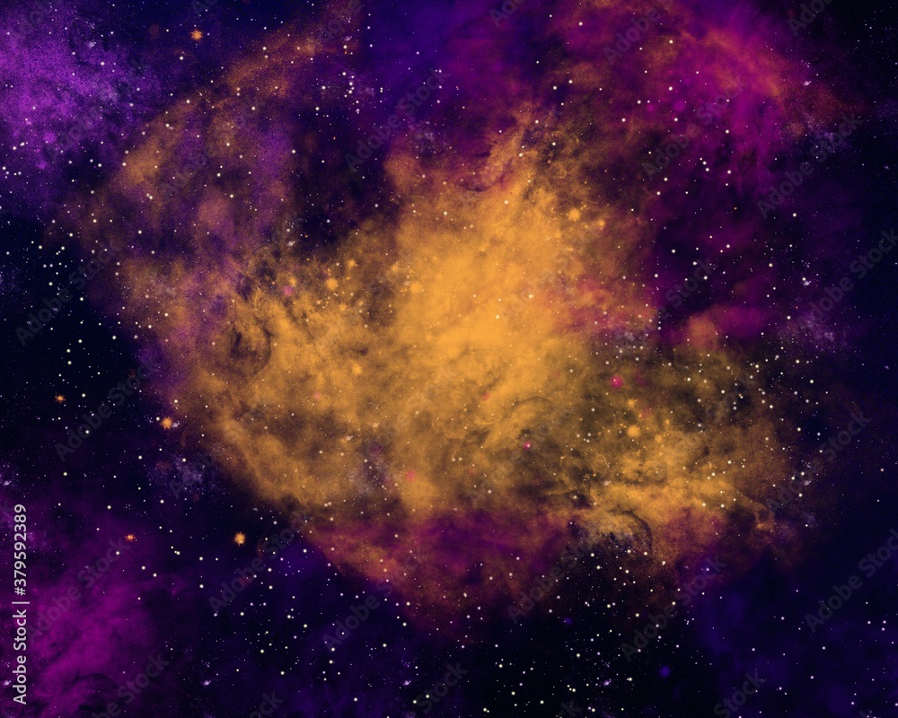 Galaxy wallpaper. Stars and nebula background with stardust. Colorful space illustration