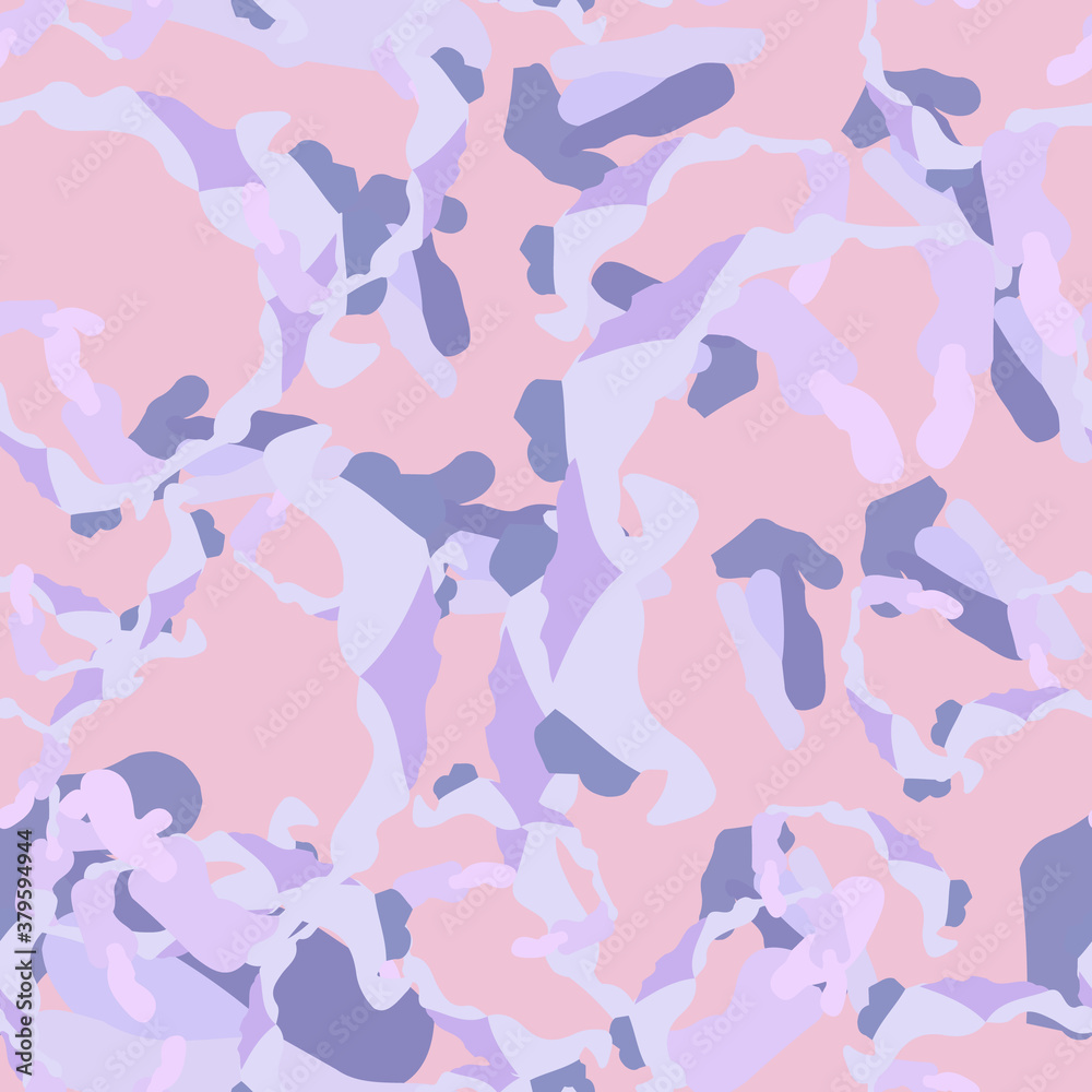 UFO camouflage of various shades of pink, violet and blue colors
