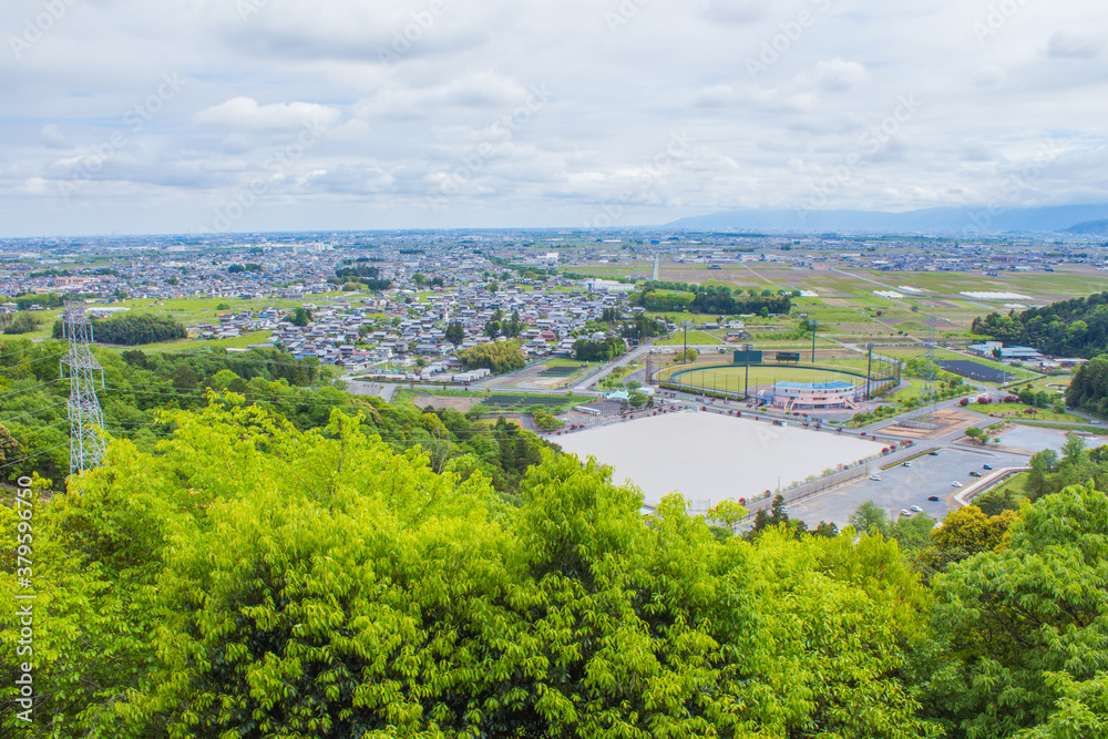 岐阜県揖斐郡大野町から眺める濃尾平野の眺望