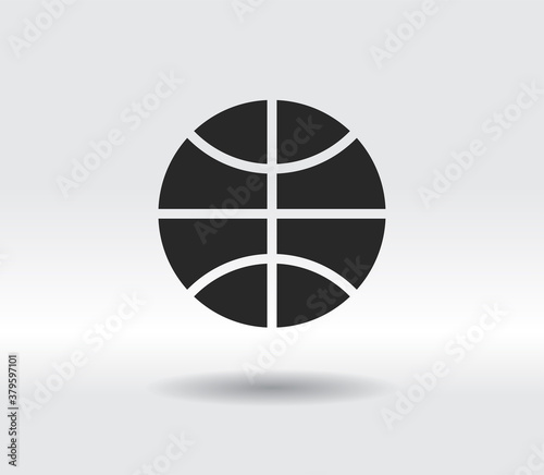 Basketball icon, vector illustration. Flat design style