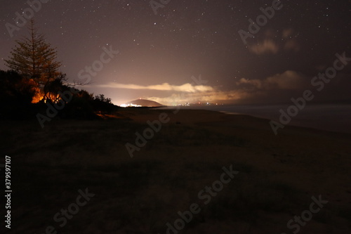night view across the beach at mount coolum