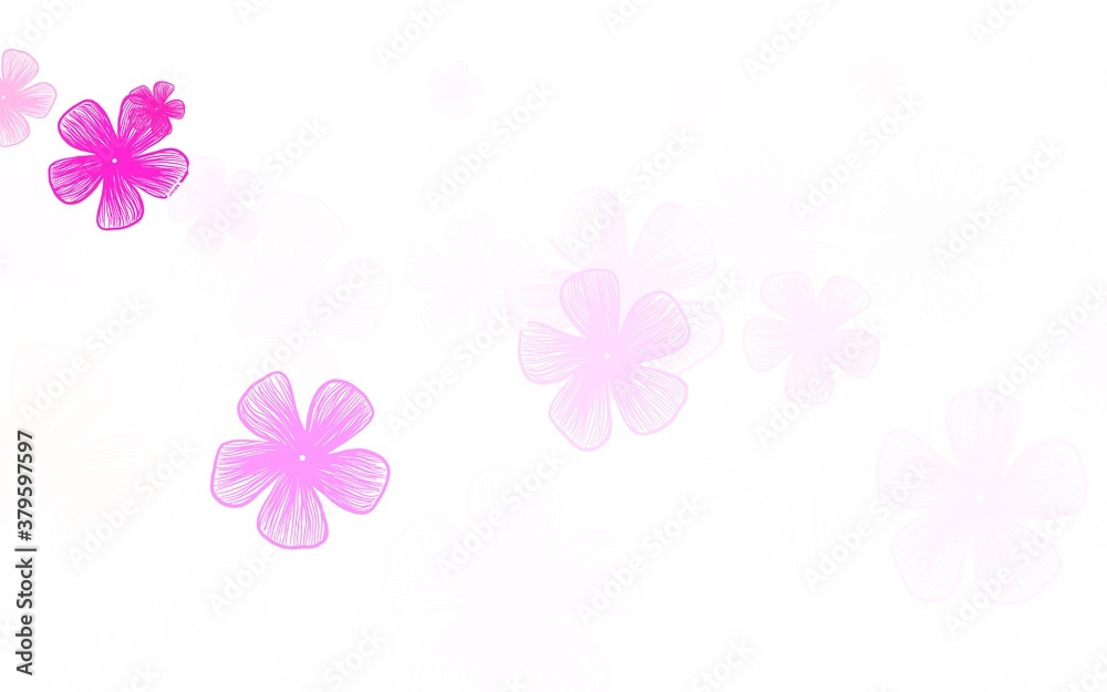 Light Pink vector elegant wallpaper with flowers.