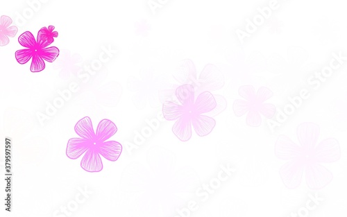 Light Pink vector elegant wallpaper with flowers.