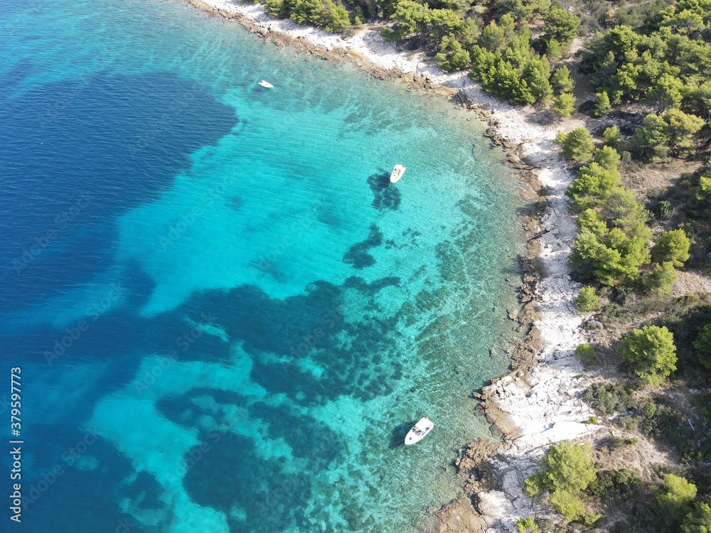Turquoise bay on Tmara island, Croatia 
