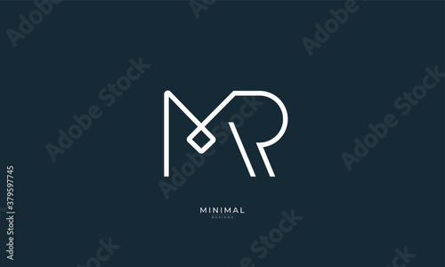 Alphabet letter icon logo MR