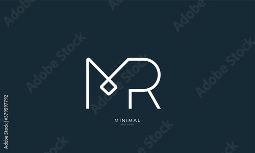 Alphabet letter icon logo MR