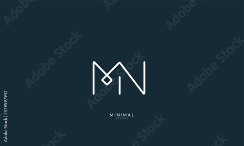 Alphabet letter icon logo MN