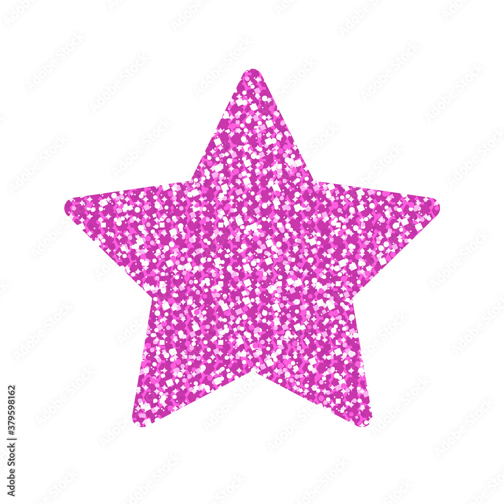Pink Glitter Star On White Background Stock Vector