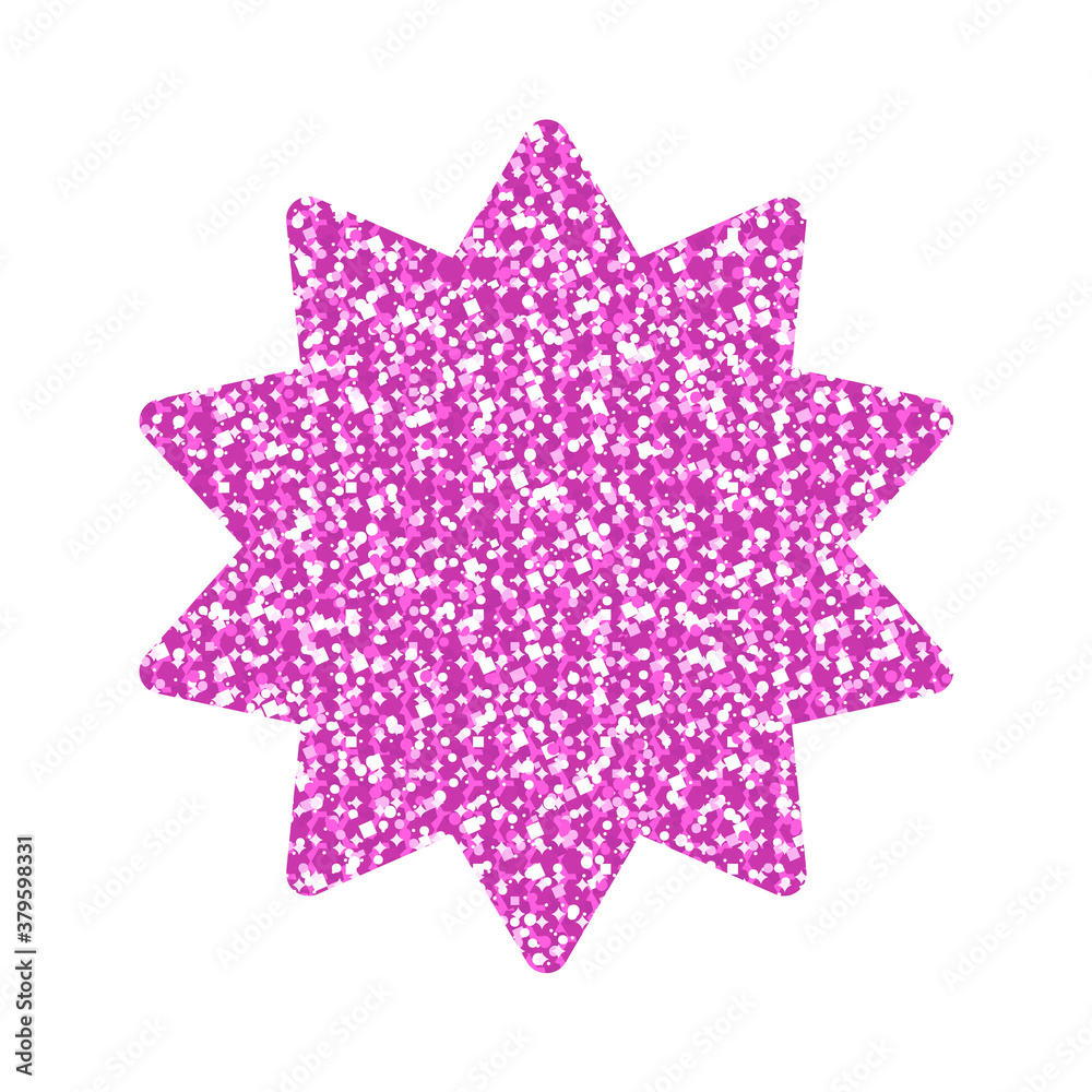 Pink Glitter Star On White Background Pink Glitter Star On White Background
