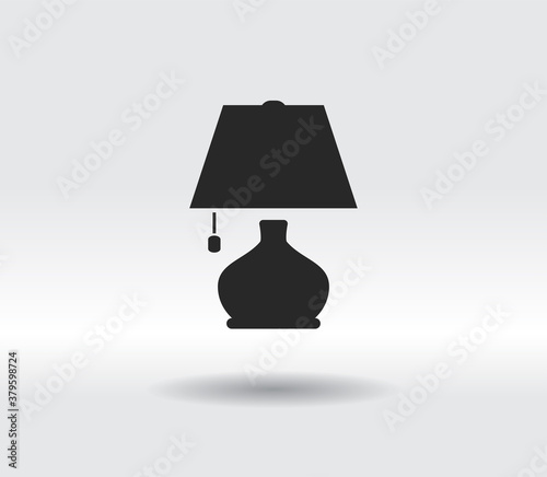 lamp icon, vector illustration. Flat design style