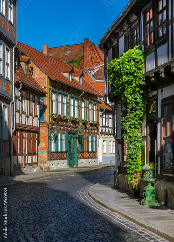 Historische Altstadt in Quedlinburg, Sachsen-Anhalt, Deutschland