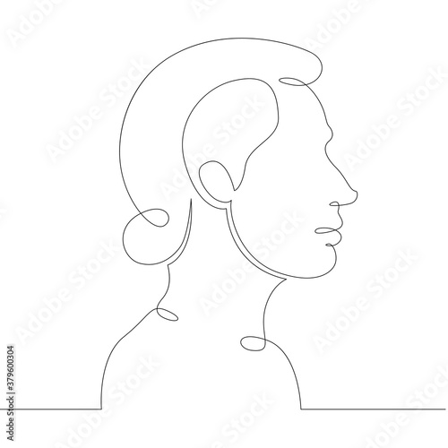 young woman girl portrait profile head bustsketch  side view © derplan13