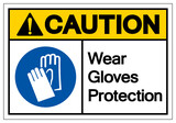 Caution Wear Gloves Protection Symbol Sign, Vector Illustration, Isolate On White Background Label .EPS10