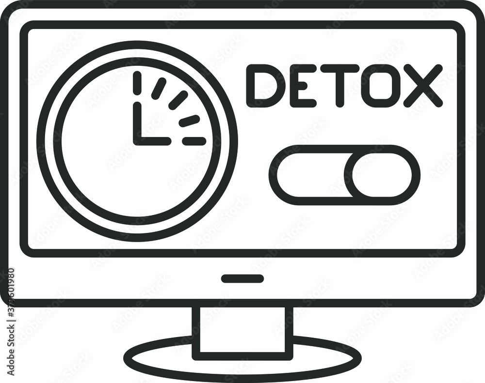 line icon, computer detox for a limited time line icon, computer detox for a limited time