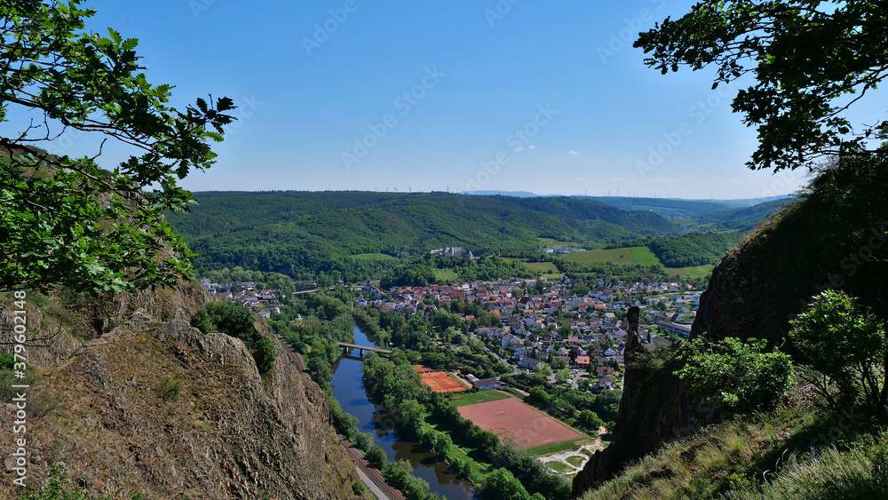 Beautiful view from rock formation Rotenfels (