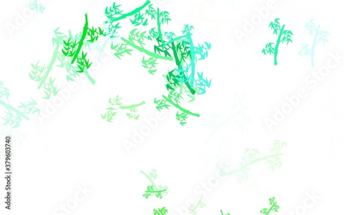 Light Green vector doodle layout with branches. © smaria2015