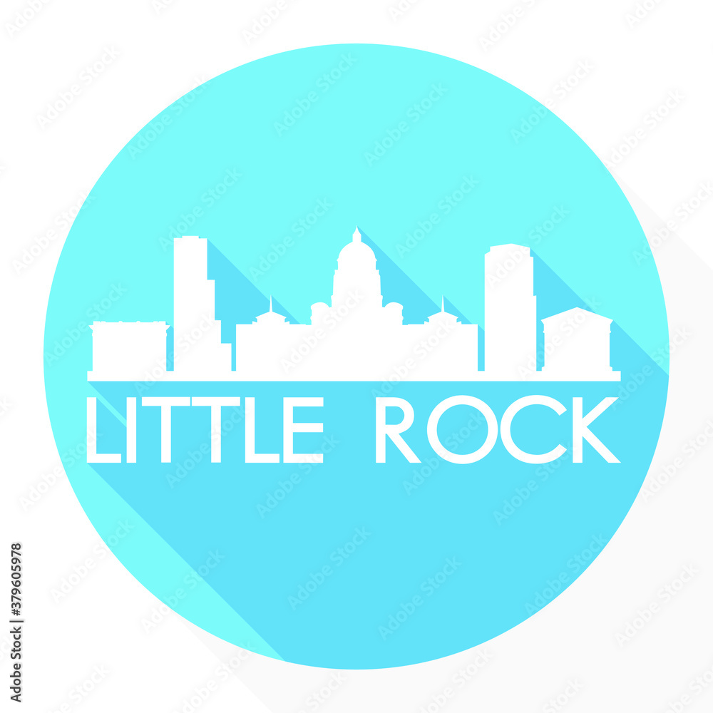 Little Rock Arkansas USA Flat Icon Skyline Silhouette Design City Vector Art.