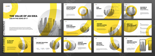 Modern powerpoint presentation templates set. Use for modern keynote presentation background, brochure design, website slider, landing page, annual report, company profile.